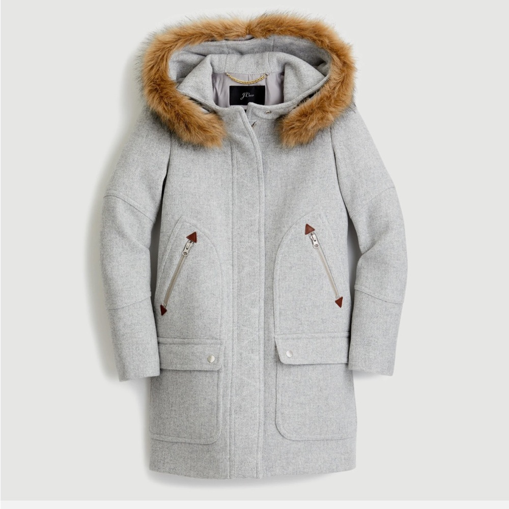 J.Crew Chateau Parka in Stadium Cloth Wool - Heather Gray Like New